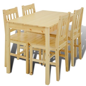 1.vidaXL Table à manger avec 4 chaises