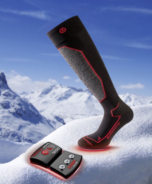 Chaussettes chauffantes batterie rechargeable usb chargeant les sports  d'hiver chauds de ski thermique - noir